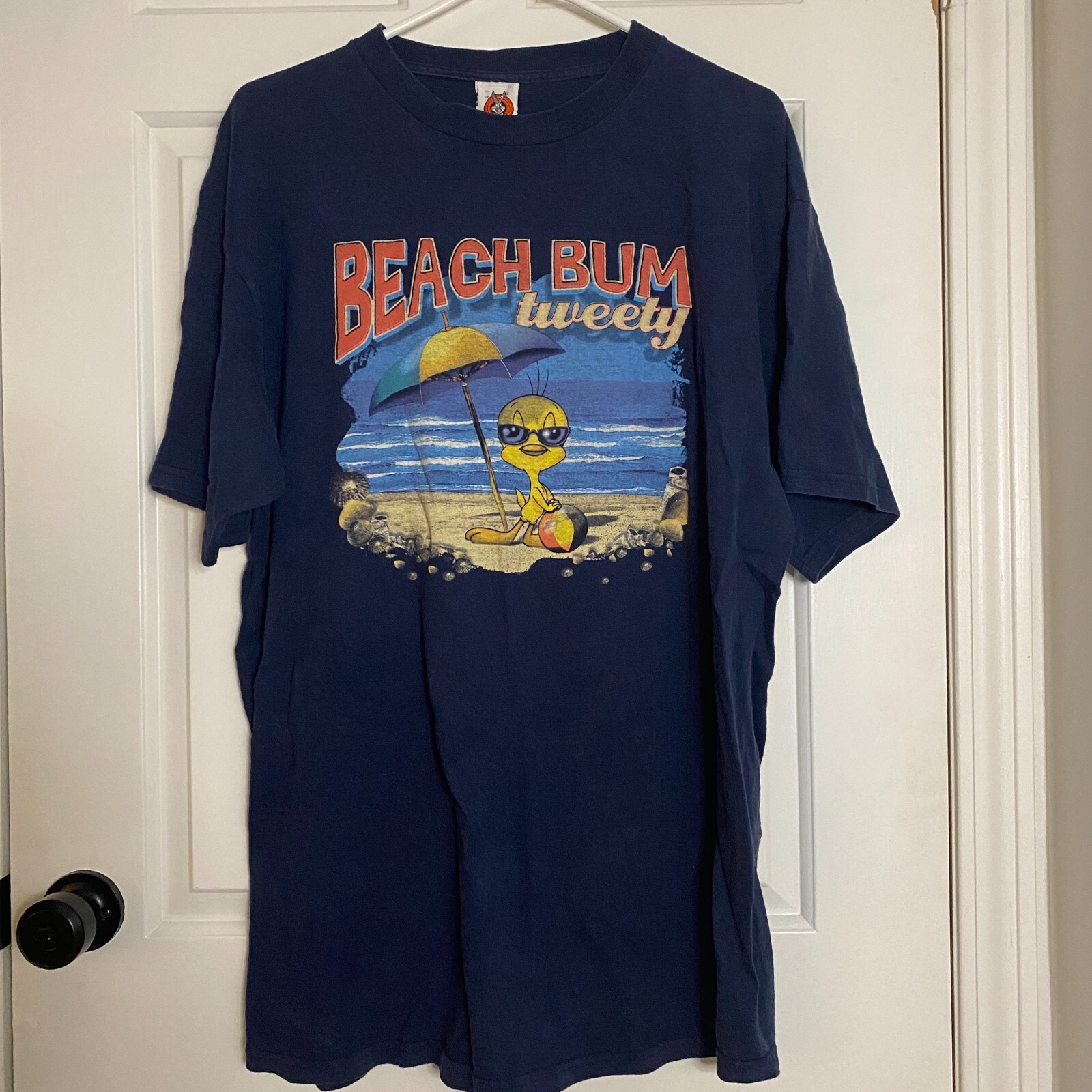 Vintage 90s Looney Tunes Tweety T-Shirt | XL Mens | Beach Bum Graphic Cartoon