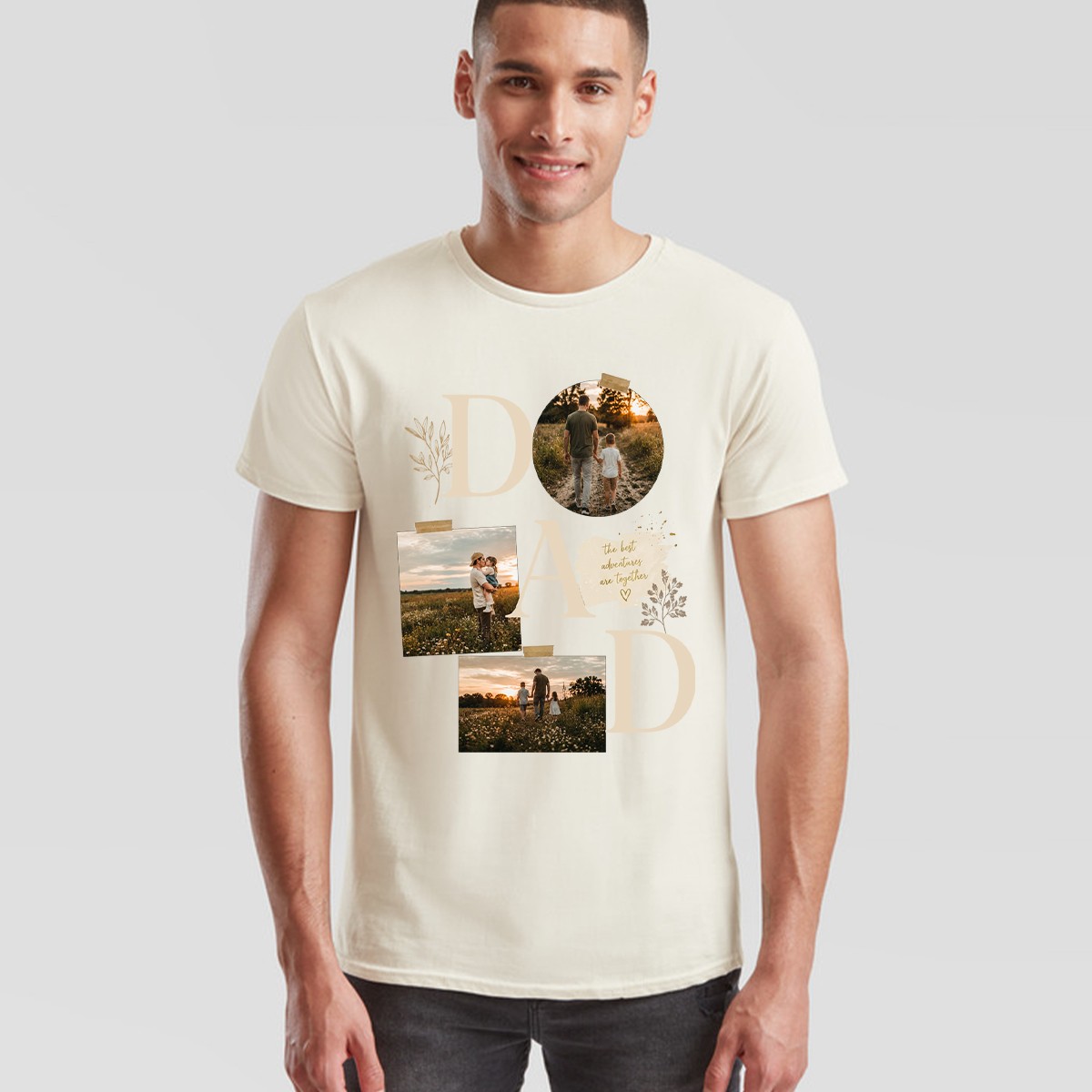 Personalised Mens T Shirt Custom Add Your Photo Text Front Back Print Tee