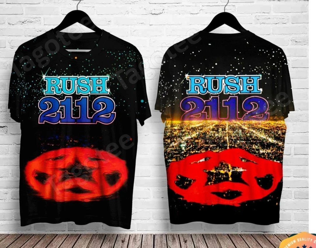 Rush 2112 Album 3D T-Shirt Christmas Gift Rock Band Graphic Tee Style