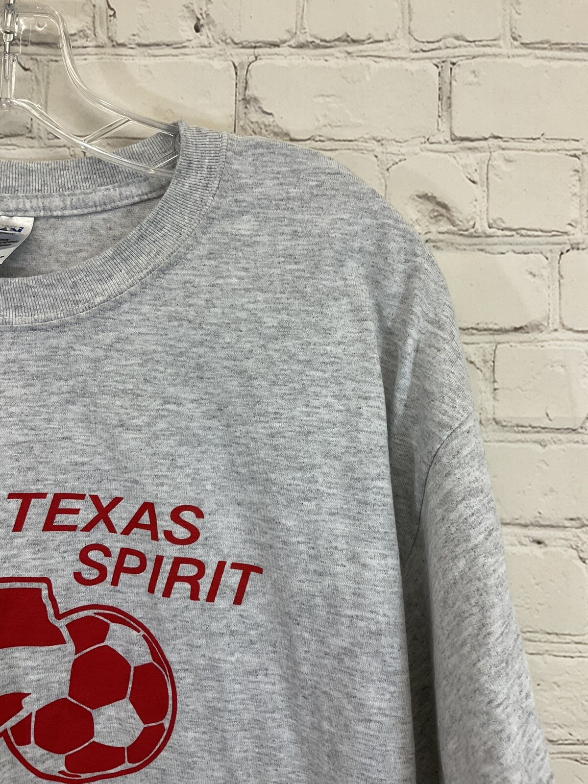Gildan Adult Unisex DryBlend G800 Texas Spirit Soccer L Heather Gray Tshirt New