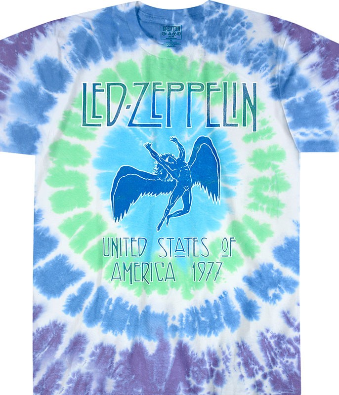 Led Zeppelin Ramble On Tie-Dye T-Shirt Liquid Blue