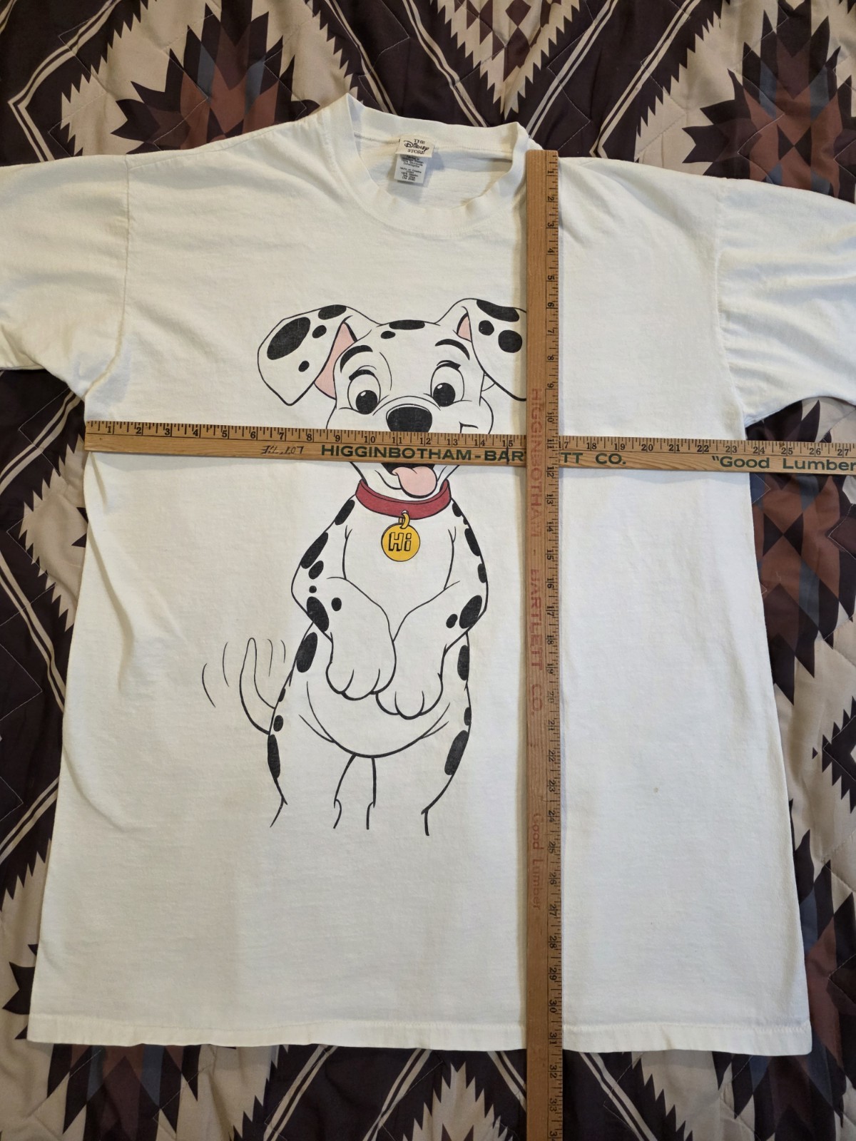 Vtg Disney Store 101 Dalmatians Big Print Double Sided T Shirt White One Size XL