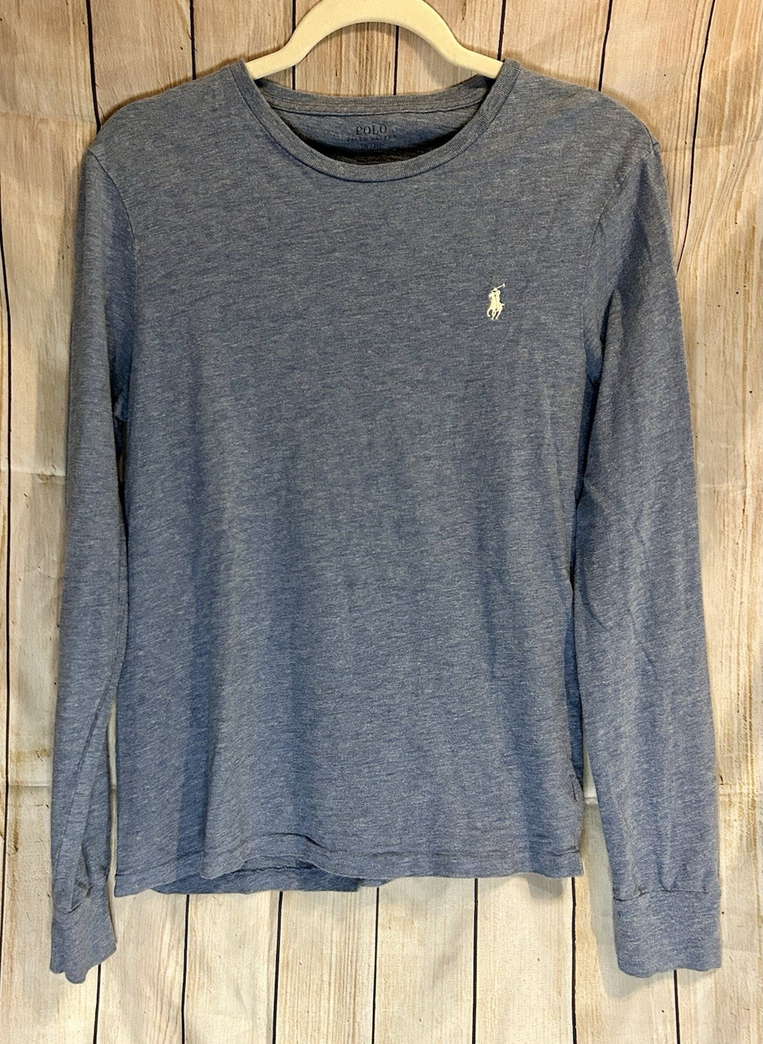 Polo Ralph Lauren Men’s S/P Classic Fit Blue Long Sleeve Crew Neck Logo Tee