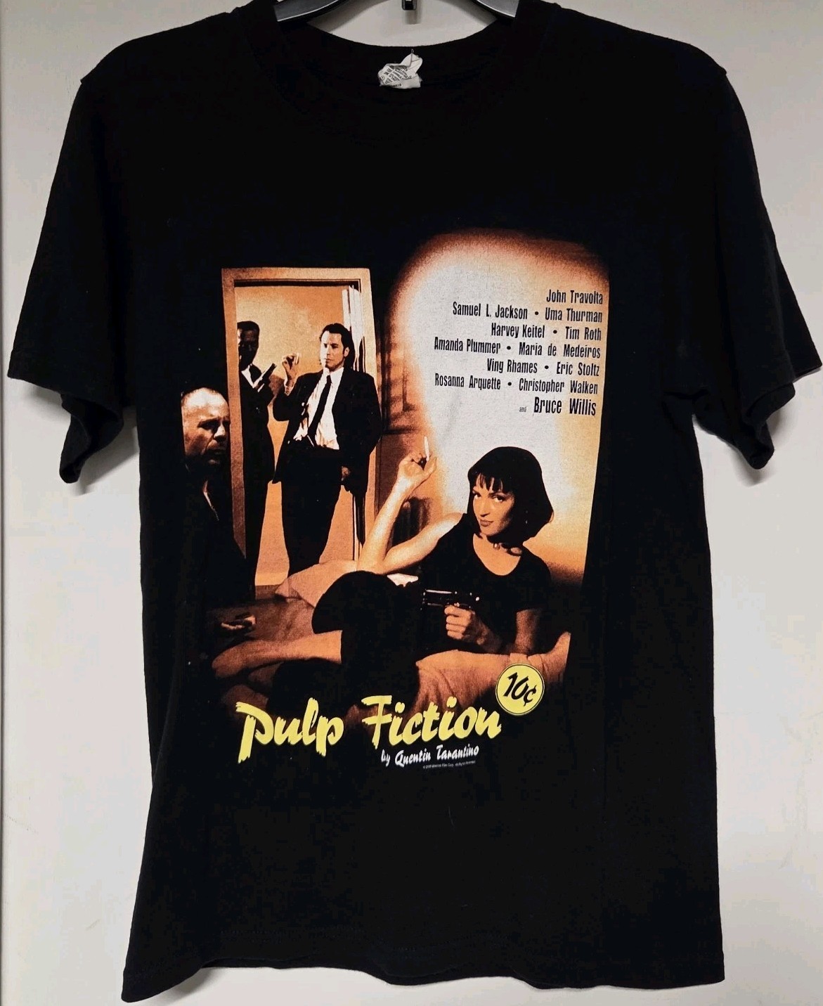 VTG Anvil Pulp Fiction T-Shirt Men S Black Y2K Poster Print, Movie