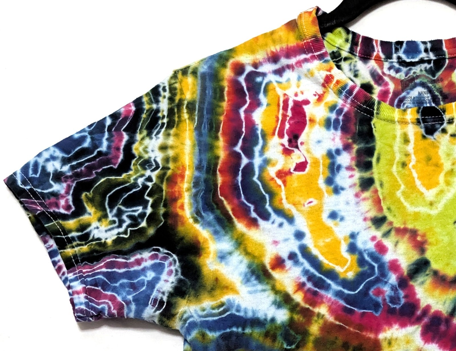 Handmade Tie Dye Multicolor Rainbow Geode Pattern Small Shirt 17″ W X 26.5″ L