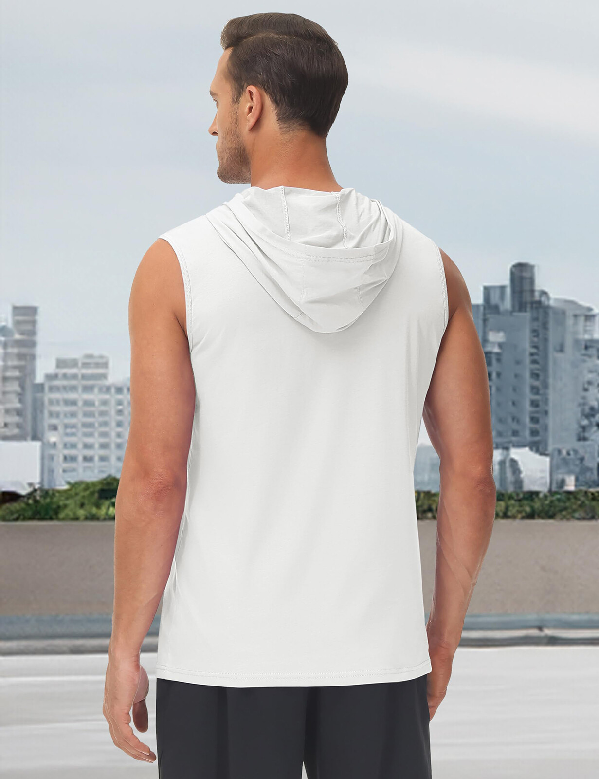 Men’s Casual Workout Hoodie Tank Gym Cotton Sleeveless Quick Dry Muscle T-Shirts