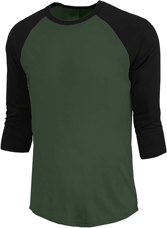3 Packs Men’s 3/4 Sleeve Crew Neck Raglan Jersey Baseball Tee Shirts Size Small