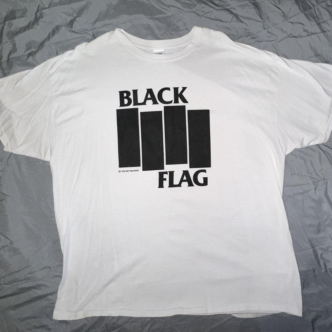 Black Flag white band tee