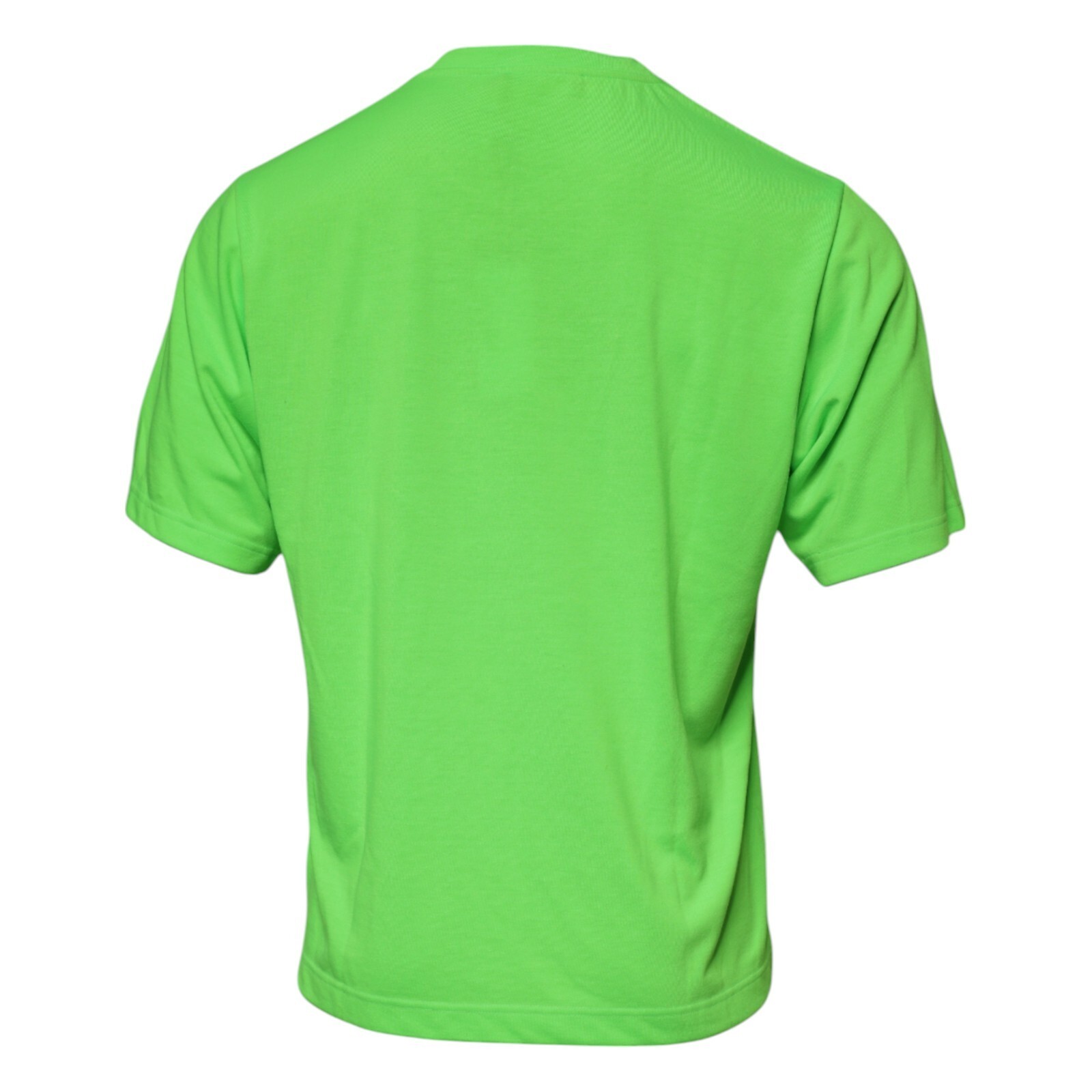 DOLCE & GABBANA T-shirt Green Logo Polyester Crew Neck Men IT48/US38/M 600usd