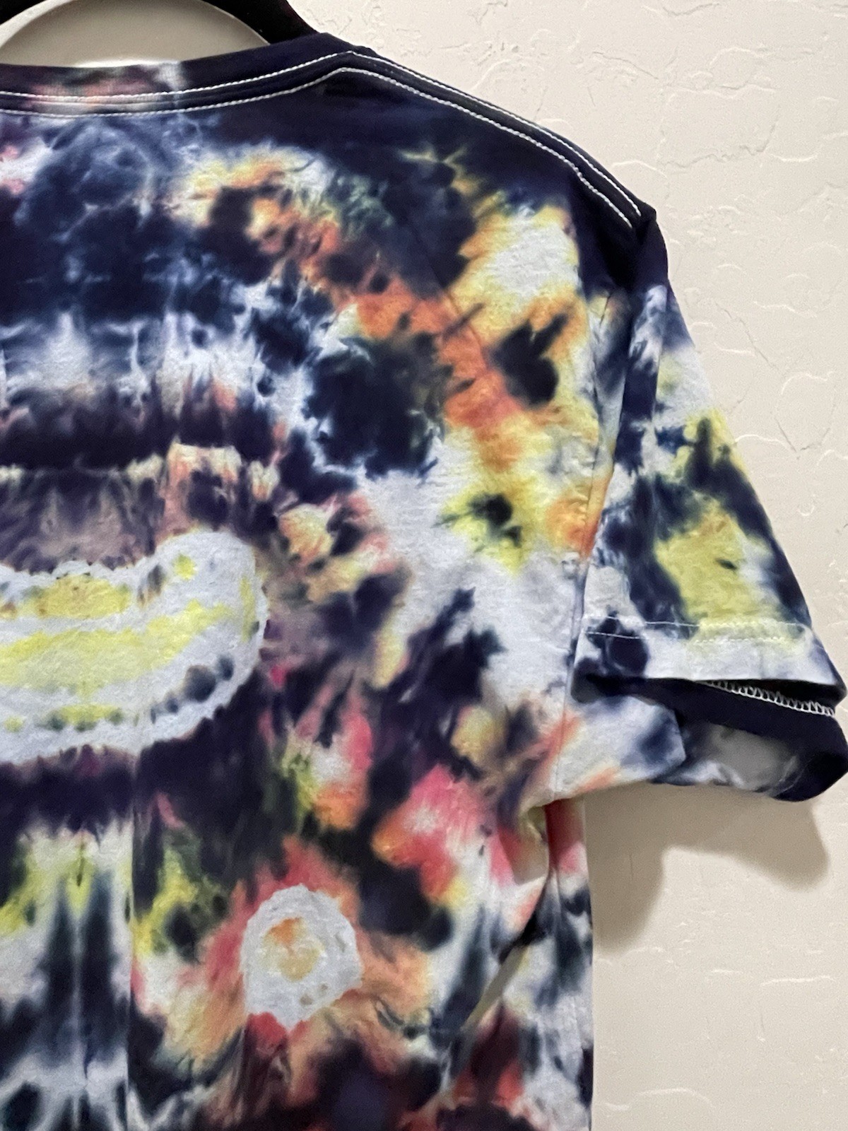 Canvas Multi-Colored Tye Tie Dyed Shirt Mens Medium Long Cut Blue PreOwned