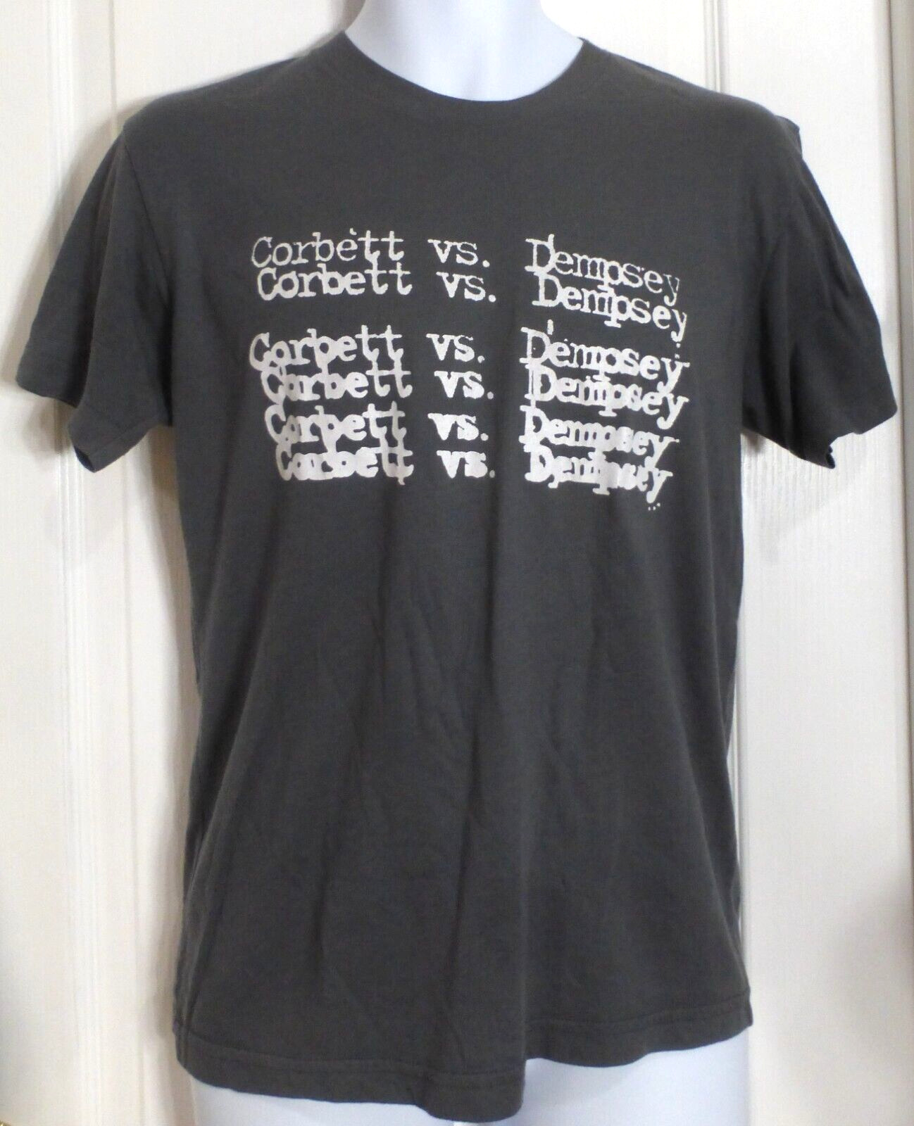 The 50 50 Shirt, Men’s T-Shirt, Corbett vs. Dempsey, Gray, Size S, NWOT