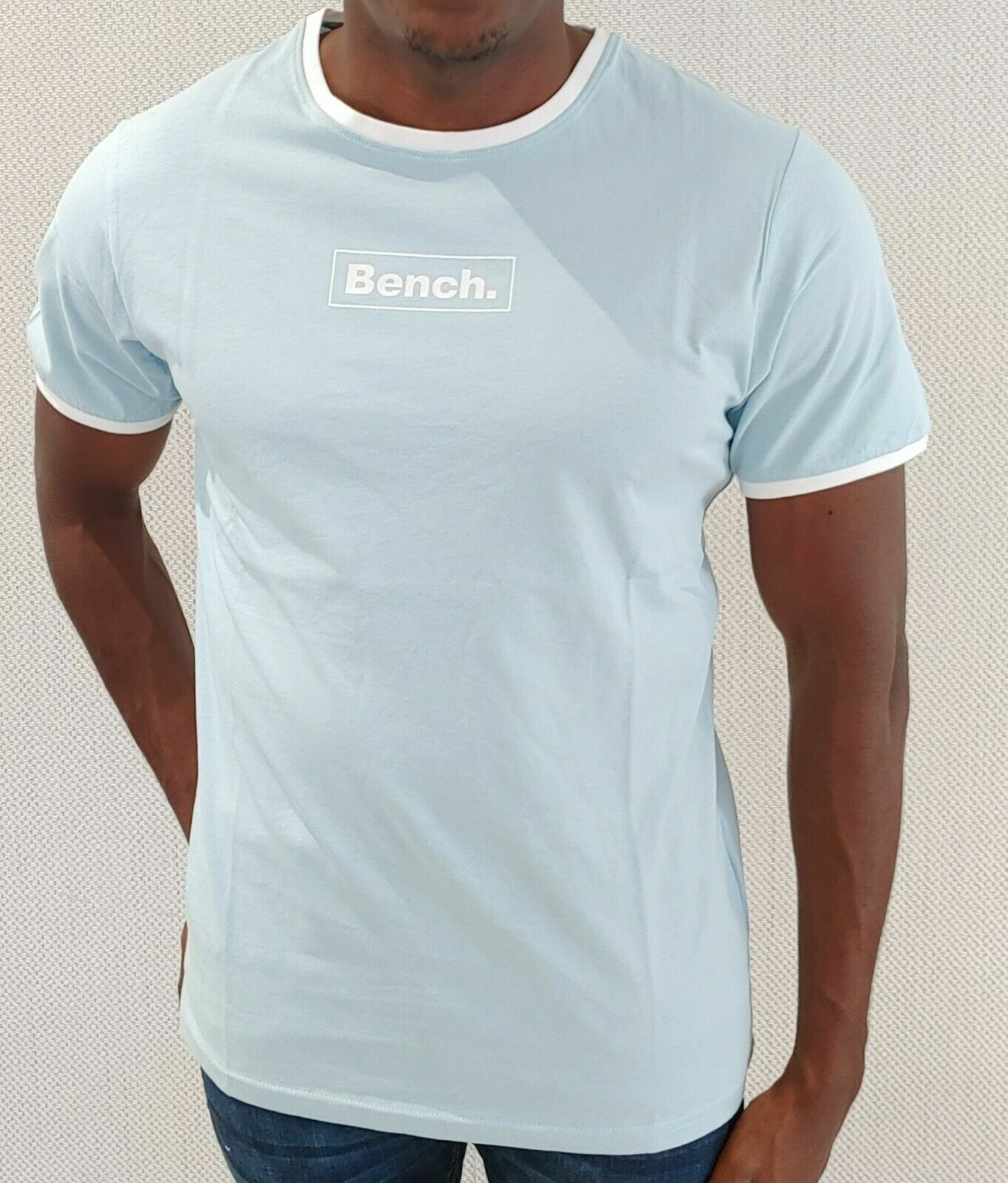Mens T-shirt Cotton Short Sleeve Crew Neck Brand Motif Bench ‘Delaney’ Tee