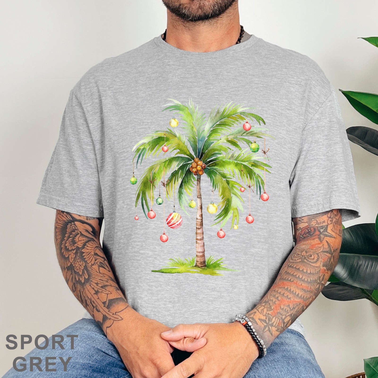 Christmas Palm Tree Shirt, Christmas Tree Tee, Tropical Palm Christmas, 203733