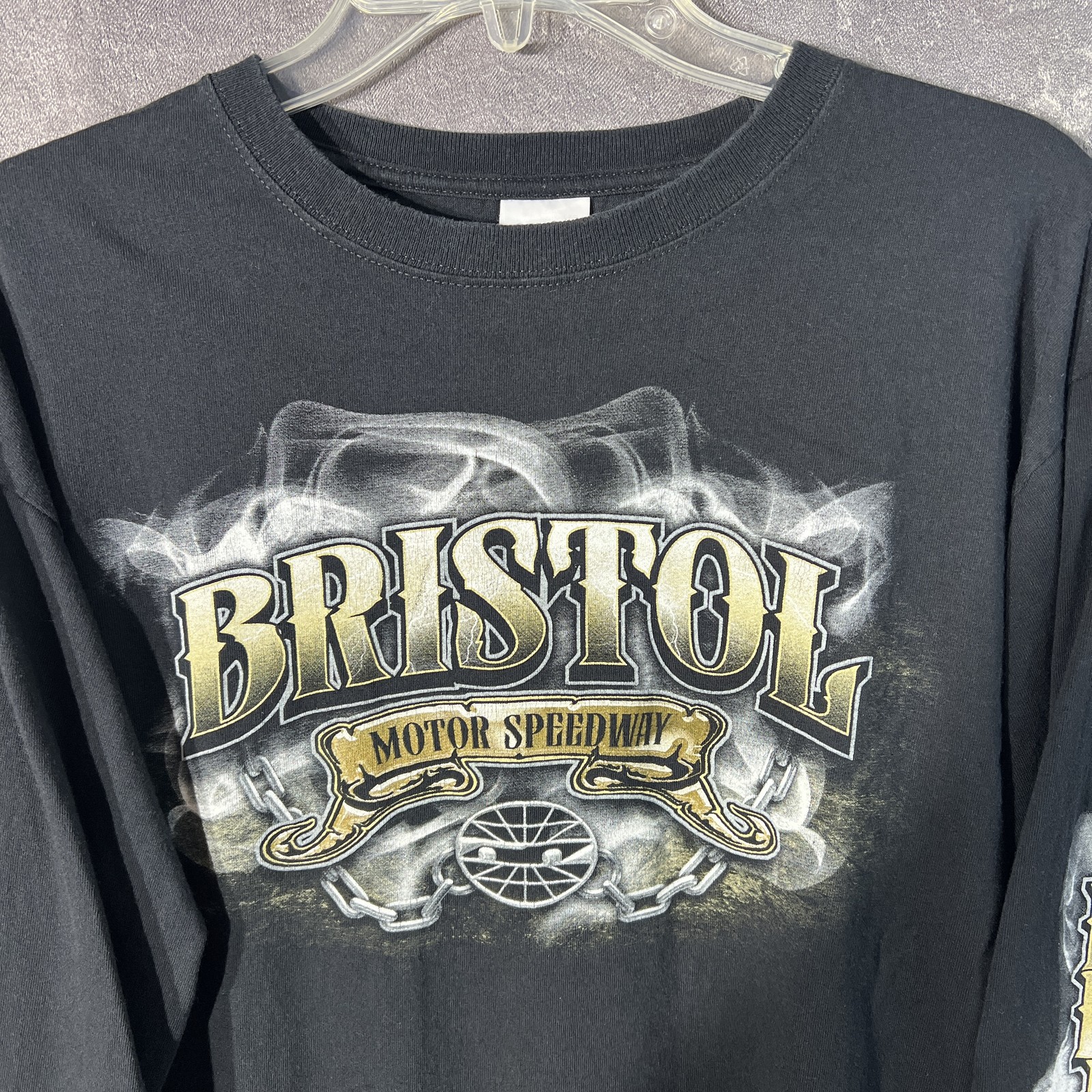 Anvil Bristol Motor Speedway Thunder Valley Long Sleeve T-Shirt Men’s L Black