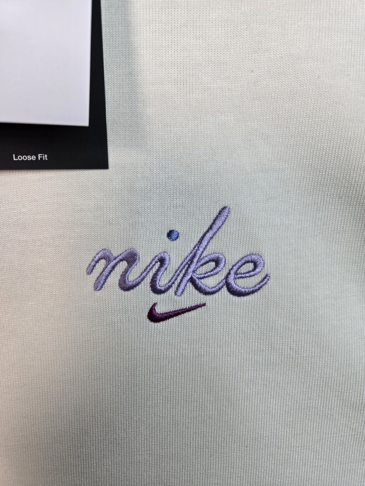NIKE Max90 T-Shirt Medium Mens Off White Purple Crewneck Long Sleeve Swoosh Logo