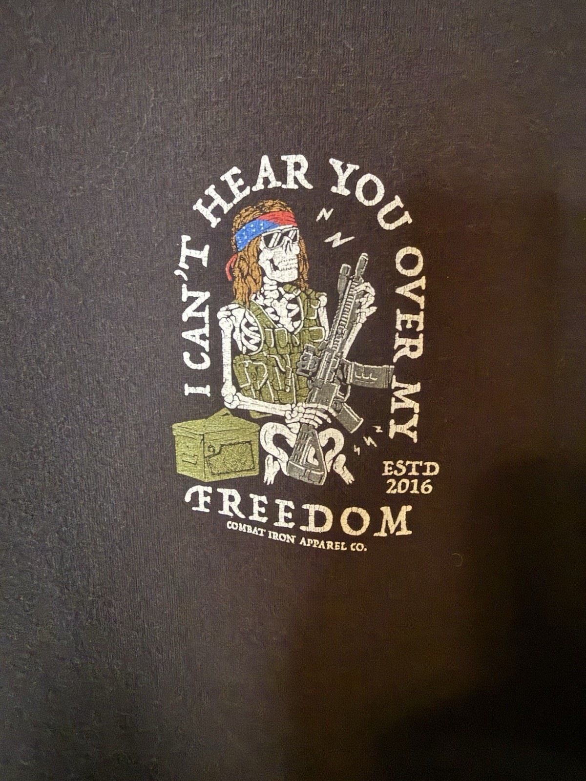 Combat Iron (Freedom) Black Athletic Fit XL 60/40 Cotton-Poly Blend