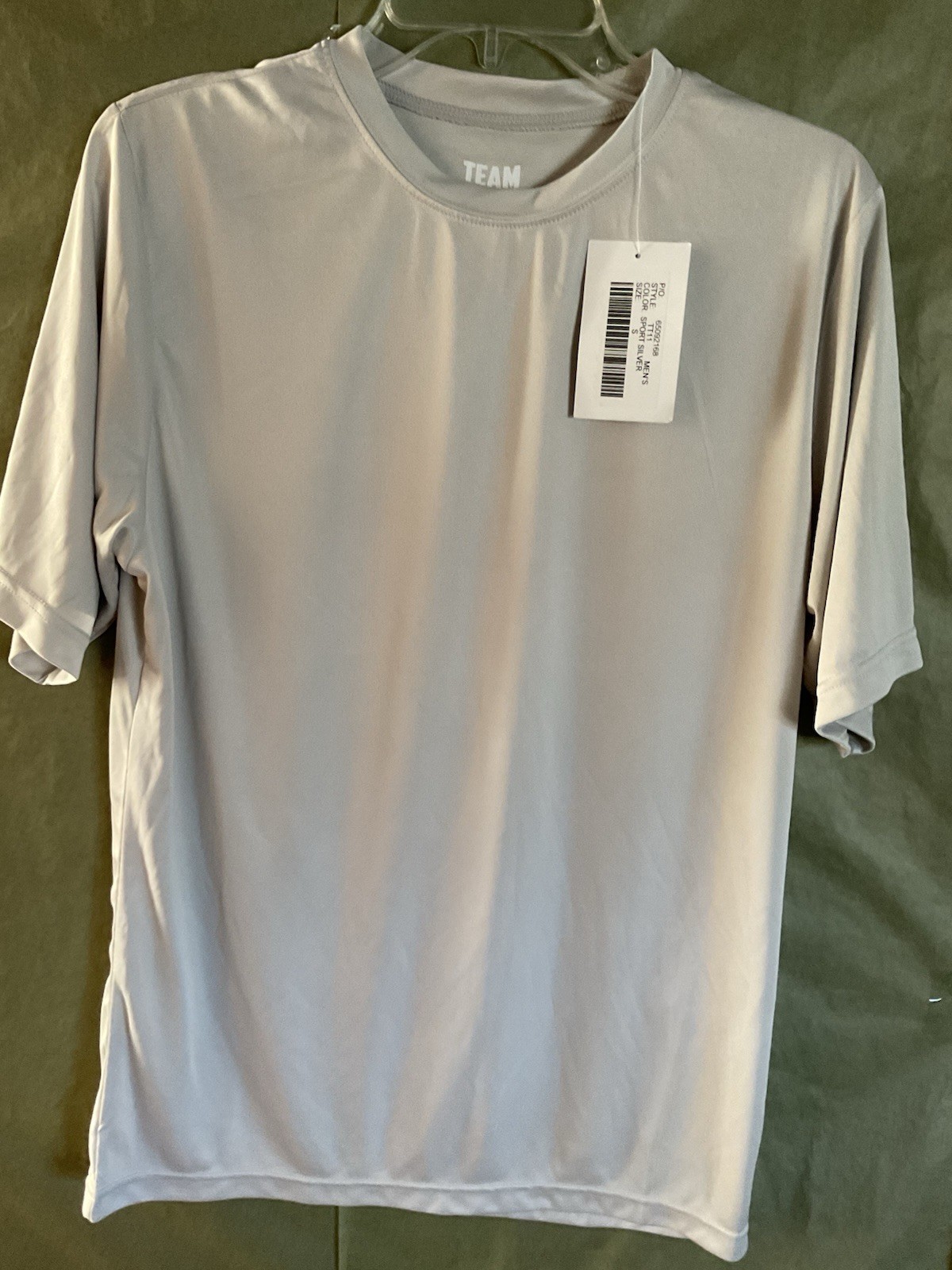 TEAM 365 Mens T Shirt,silver SMALL