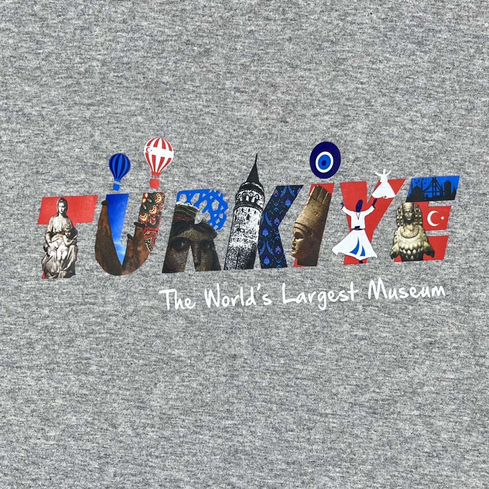 Turkey Turkiye the Worlds Largest Museum Gray T-Shirt Size XXL