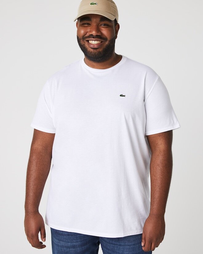 Lacoste Mens T-Shirt TH6709 White Cotton Pima Logo 4XL Size 9 Classic