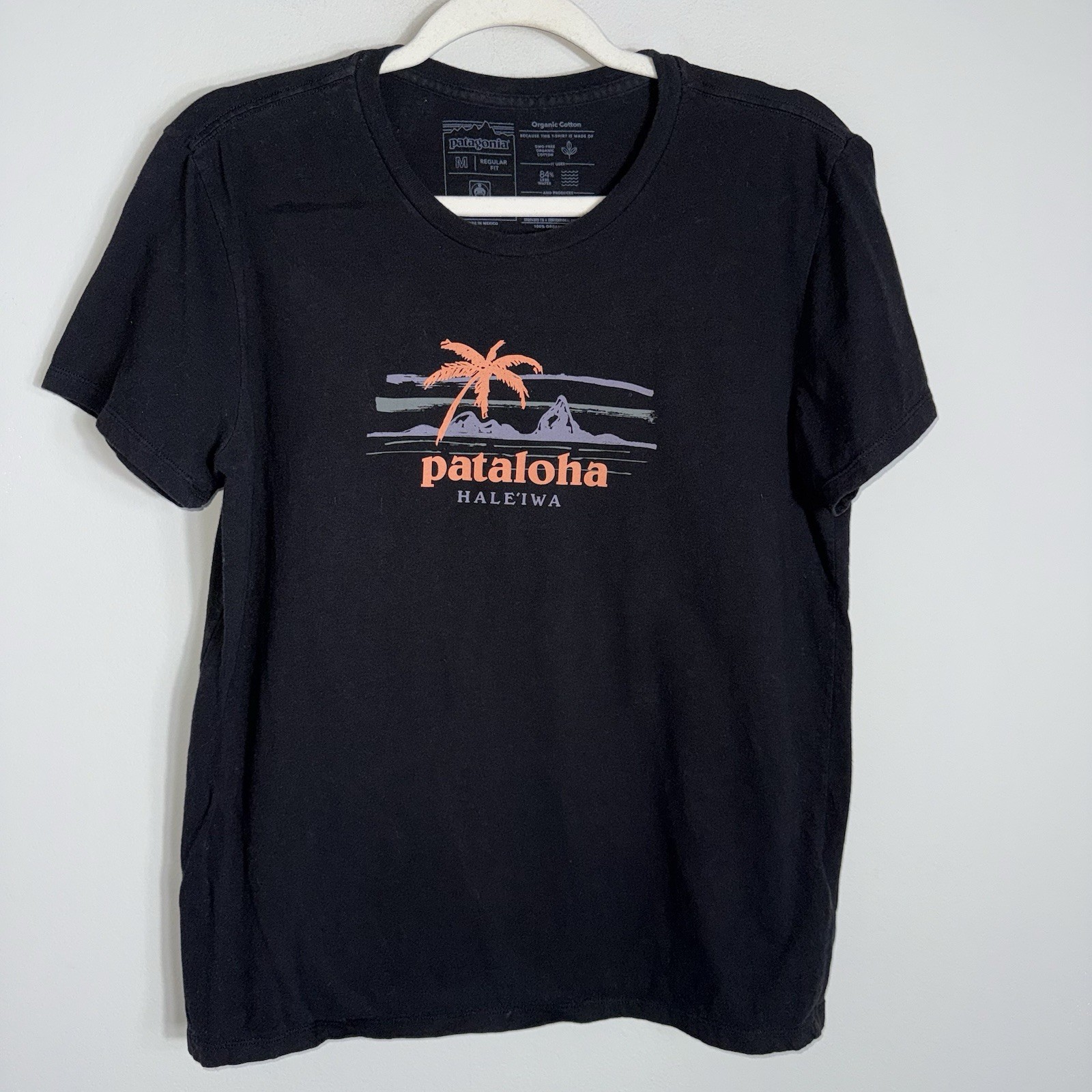 Patagonia Pataloha Short Sleeve T Shirt-Black-Organic Cotton-Medium