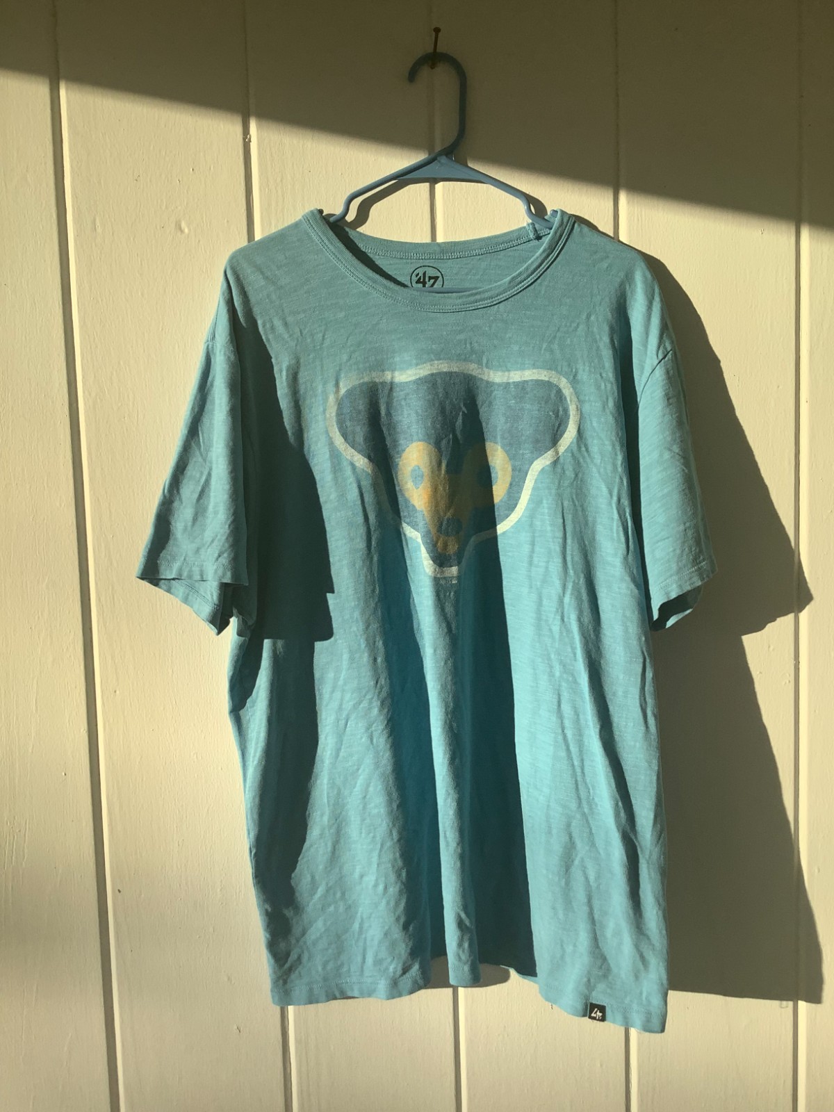 Chicago Cubs ’47 Brand Blue T-Shirt XXL w/ 1969 logo Retro Cubby Bear logo