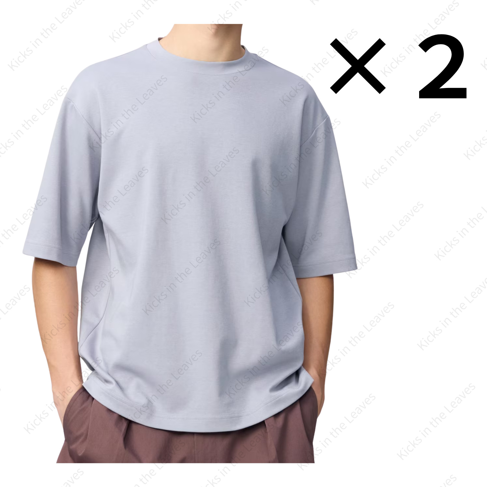 [2PCS SAME COLOR] UNIQLO U AIRism Cotton Oversized T-Shirt Half-Sleeve Japan NWT