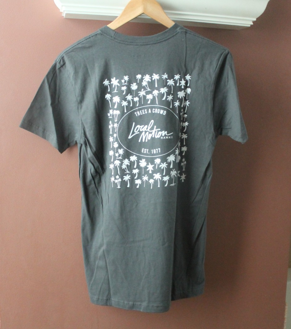 Local Motion Hawaii Men T Shirt Trees a Crowd Palm Tree Surf Graphic Aloha sz S
