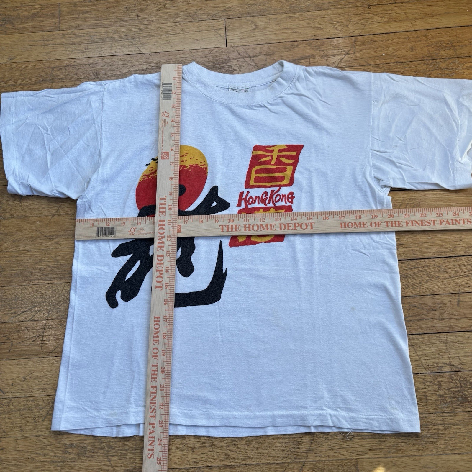 Vintage 80s Hong Kong Shirt China Tourist Single Stitch White Size Small