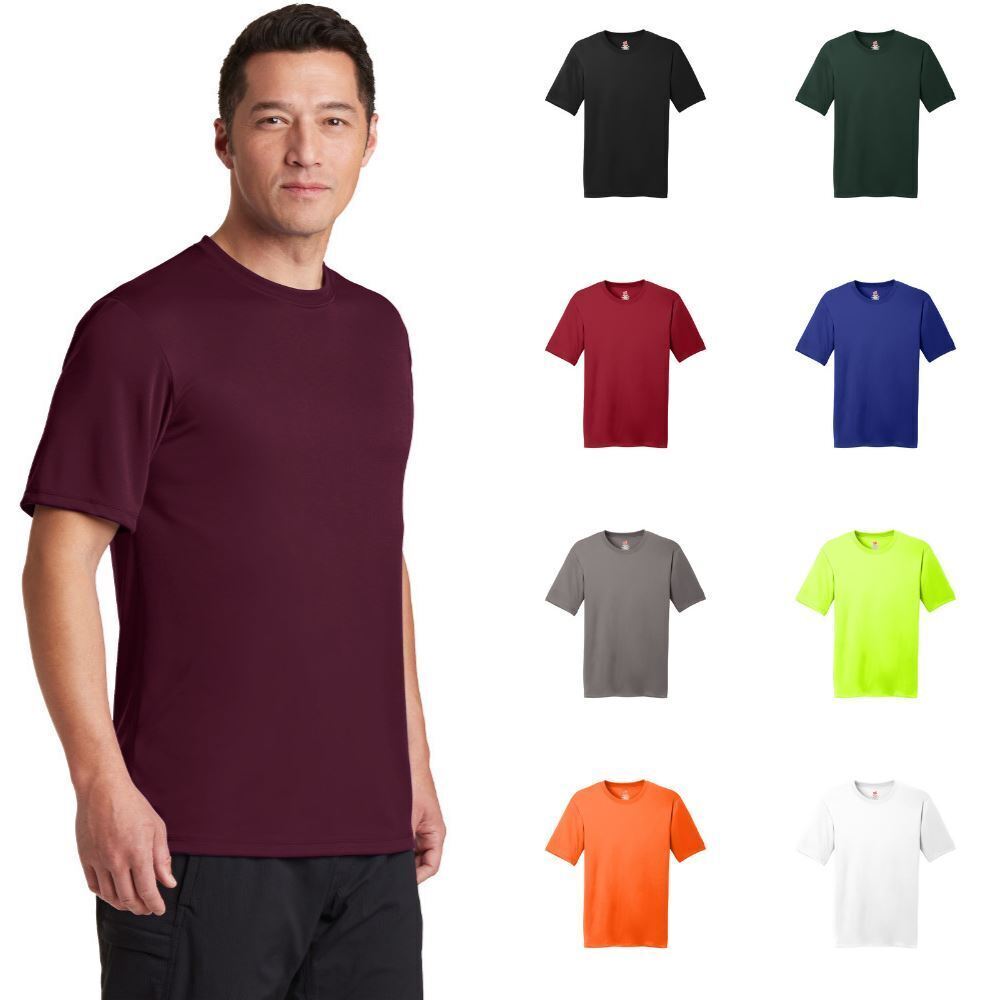 Hanes Men’s T-Shirt Cool DRI TAGLESS Tees Short Sleeve Performance Moisture Wick
