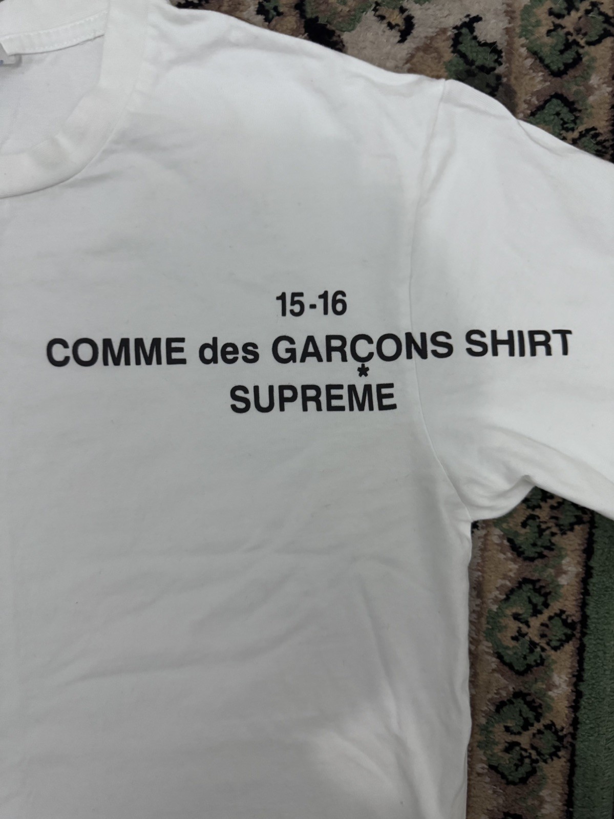 Supreme Comme Des Garcons CDG Long Sleeve T-shirt Tee White SIZE XL MENS