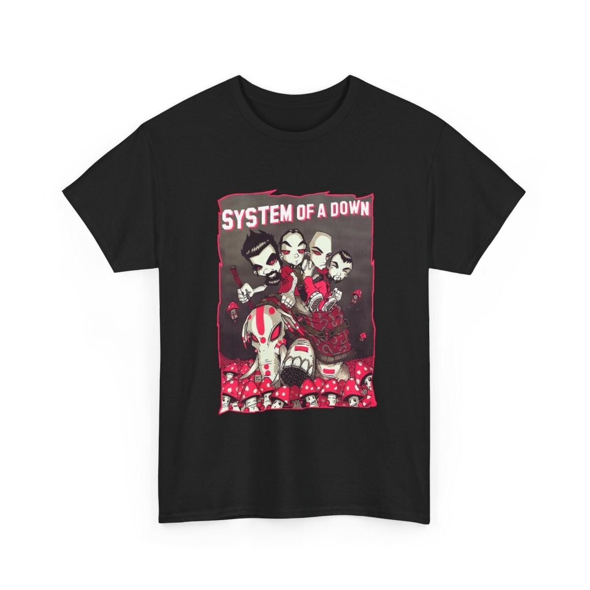 SYSTEM OF A DOWN Mushroom People T-shirt Cotton Tee All Size S to 5XL
