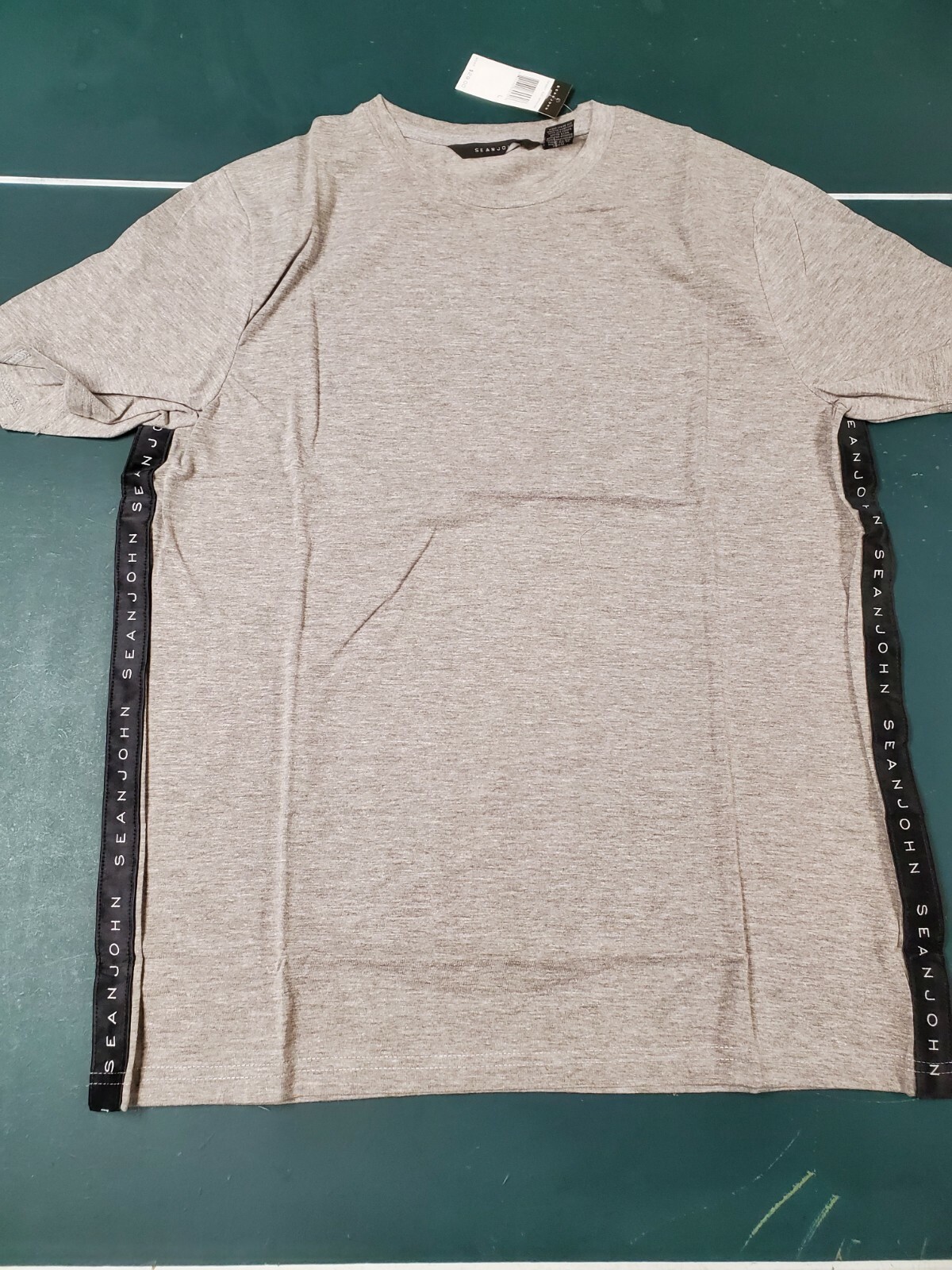 Sean John Mens Solid Side Level Tshirt Slate Gray Heather NWT MSRP $29 Free Ship