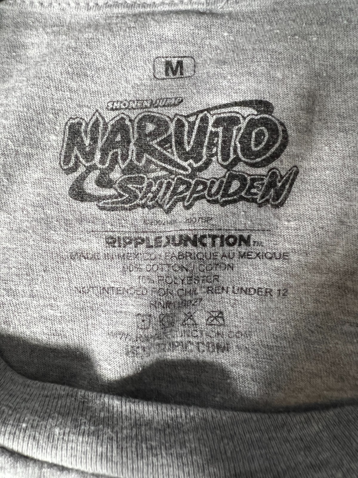 Naruto Shippuden Ripple Junction Itachi Uchiha Gray Graphic Tee T Shirt SZ M