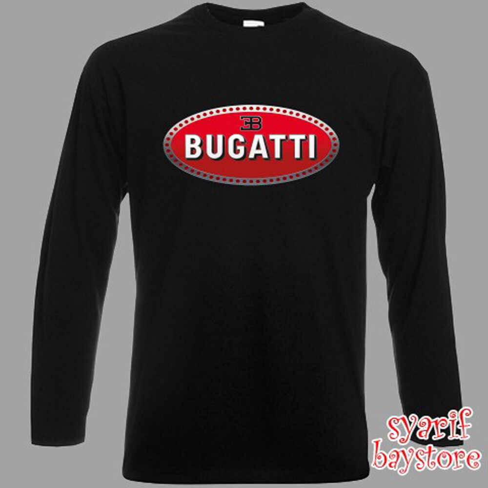 Bugatti Racing Long Sleeve Black T-Shirt Size S to 3XL