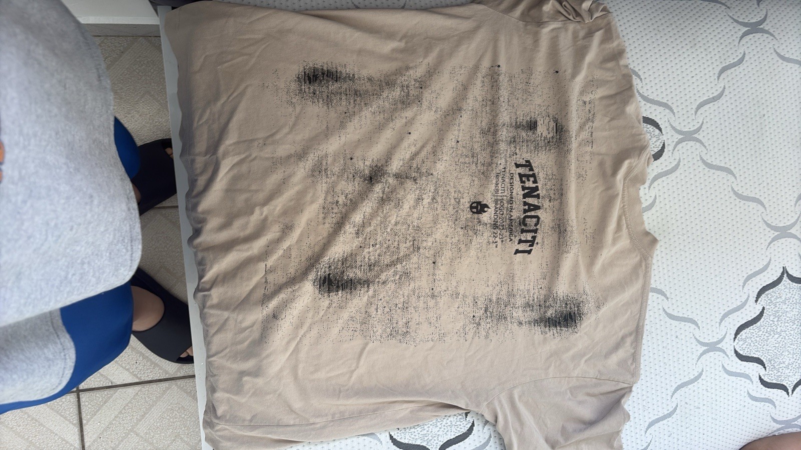 TENACITI Beige Graphic Logo Short Sleeve Crew Neck T-Shirt Men’s 2XL Regular
