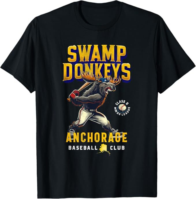 Anchorage Swamp Donkeys Retro Minor League Baseball Team T-Shirt