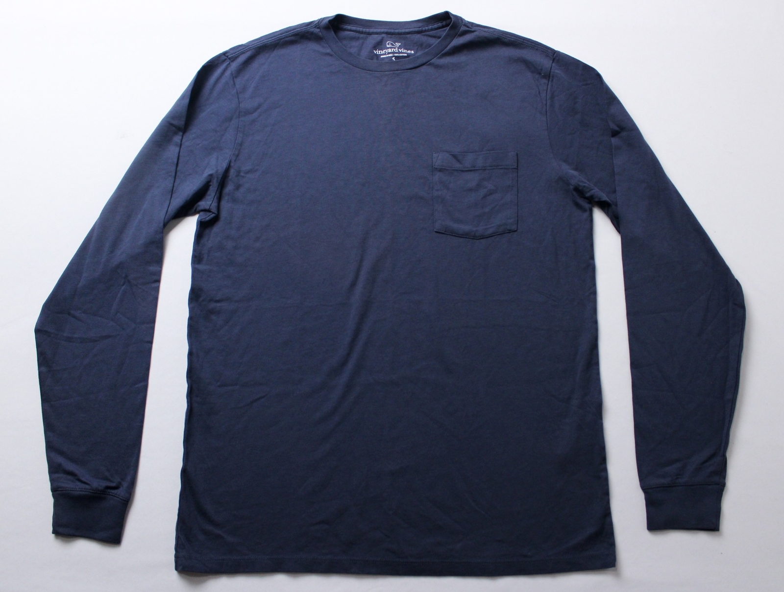 Vineyard Vines Men’s Blank Long-Sleeve Pocket T-Shirt CG2 Blue Blazer Small NWT