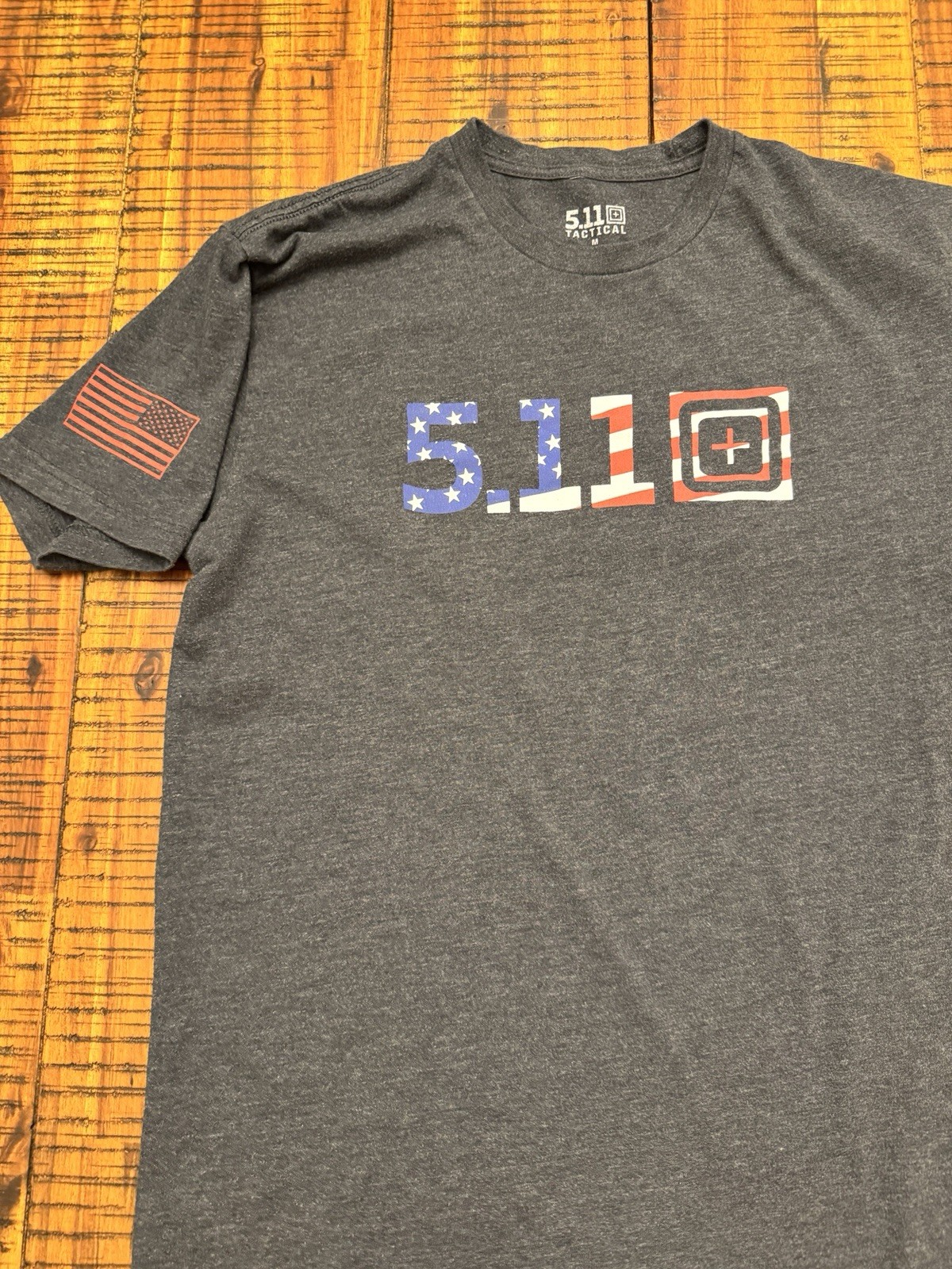 5.11 Tactical Men’s T-Shirt Size M Gray American Flag Patriotic Graphic Tee