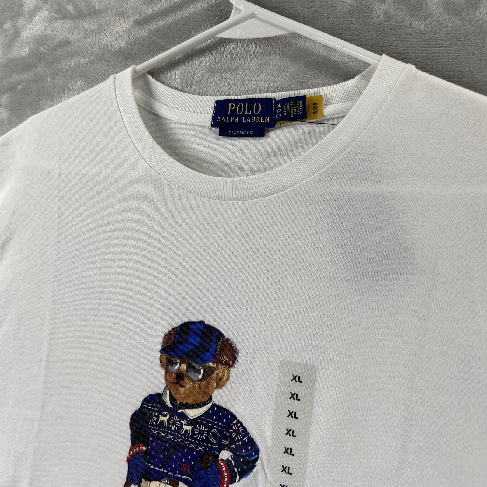 Polo Ralph Lauren T-Shirt mens XL Skiing Bear Graphic Crew Neck Classic Fit NWT