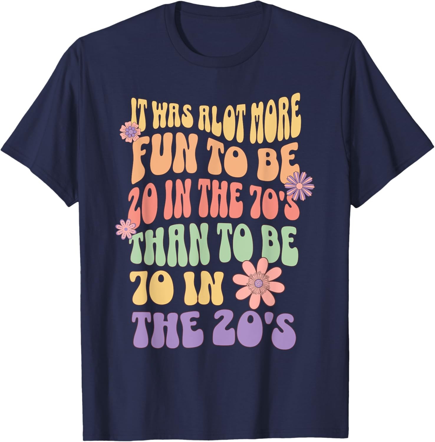 Happy 70th Birthday Funny Retirement 70’s Living In The 20’s T-Shirt
