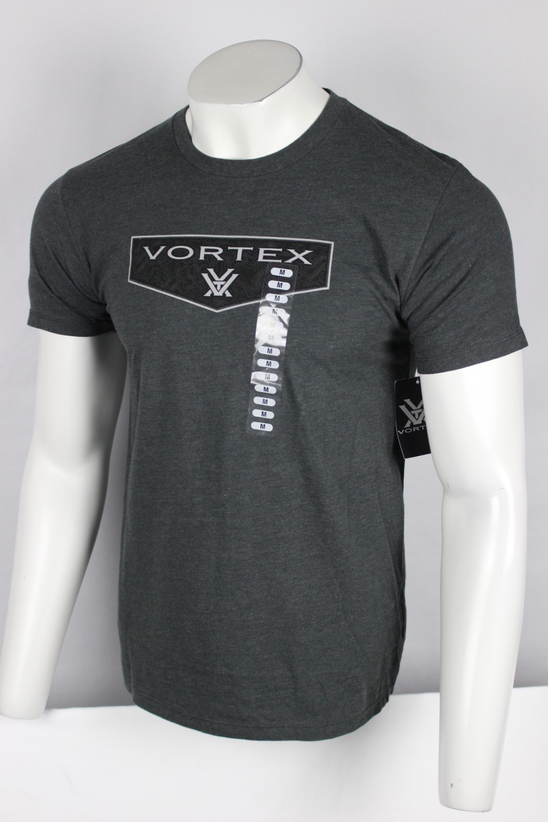 Vortex Men’s Shield Short Sleeve T Shirt Charcoal Heather Gray