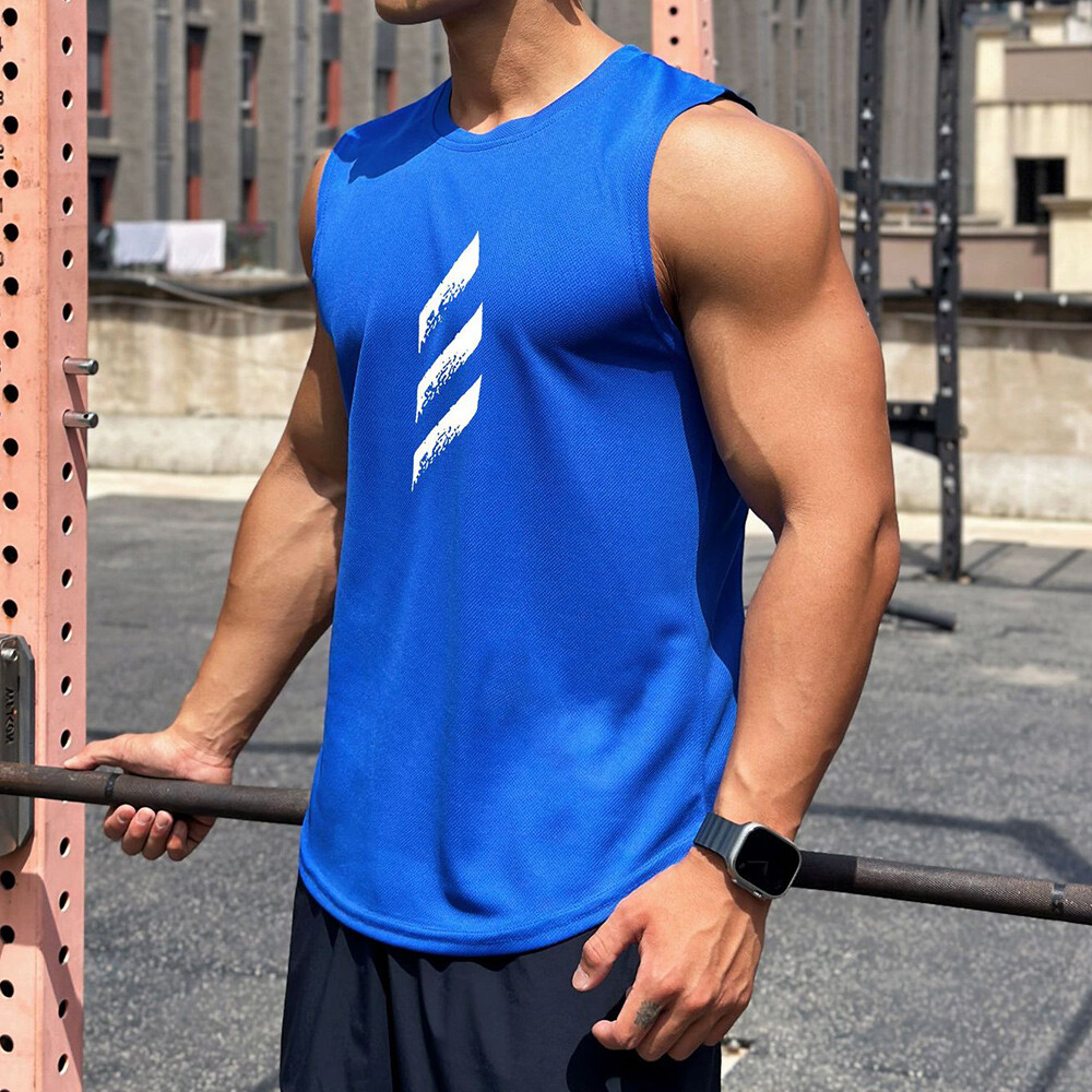 Men Quick Dry Bodybuilding Tank Top Gym Fitness T Shirt Stringer Singlet Vest US