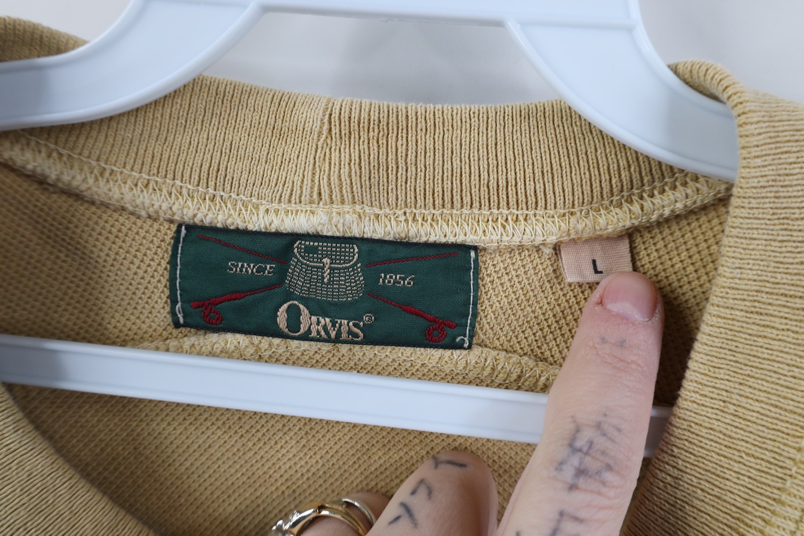 Vtg 90s Orvis Mens Large Faded Baggy Heavy Stonewash Thermal Knit T-Shirt USA