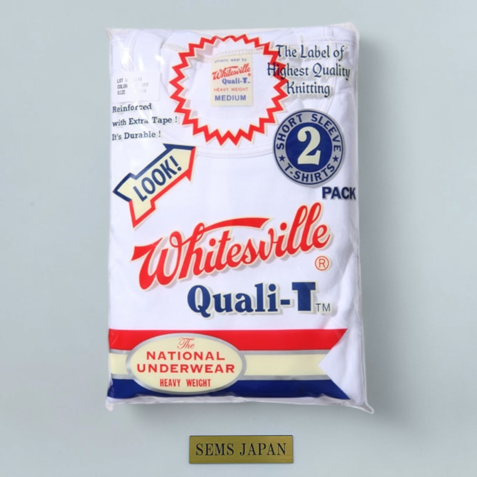 WHITESVILLE 2-PACK T-SHIRT WV73544 White Black Toyo Enterprise MADE IN JAPAN