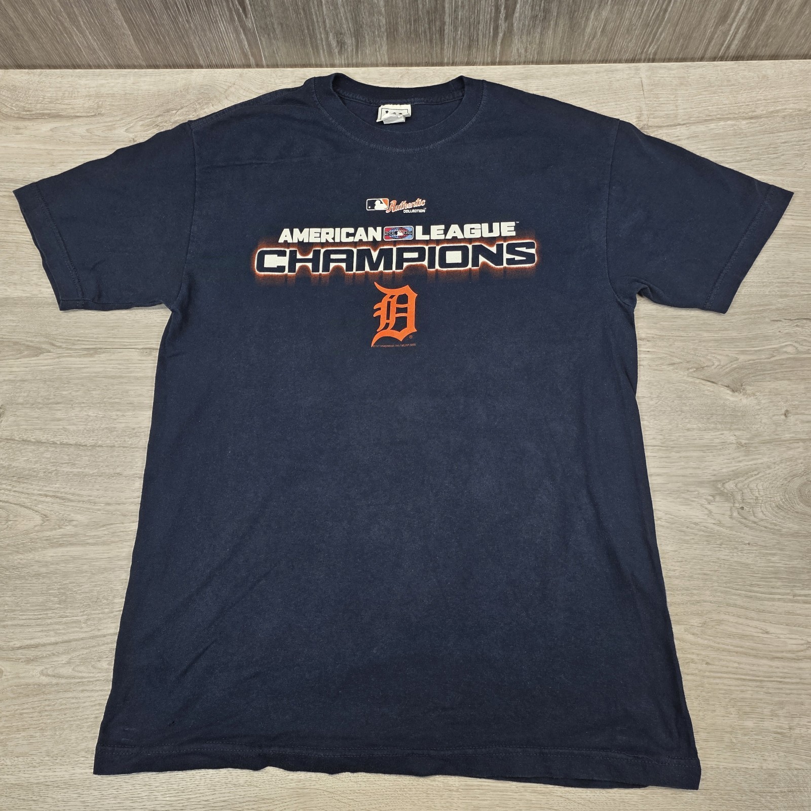2006 Lee Sport Detroit Tiger MLB American League Champions T Shirt Size L Blue