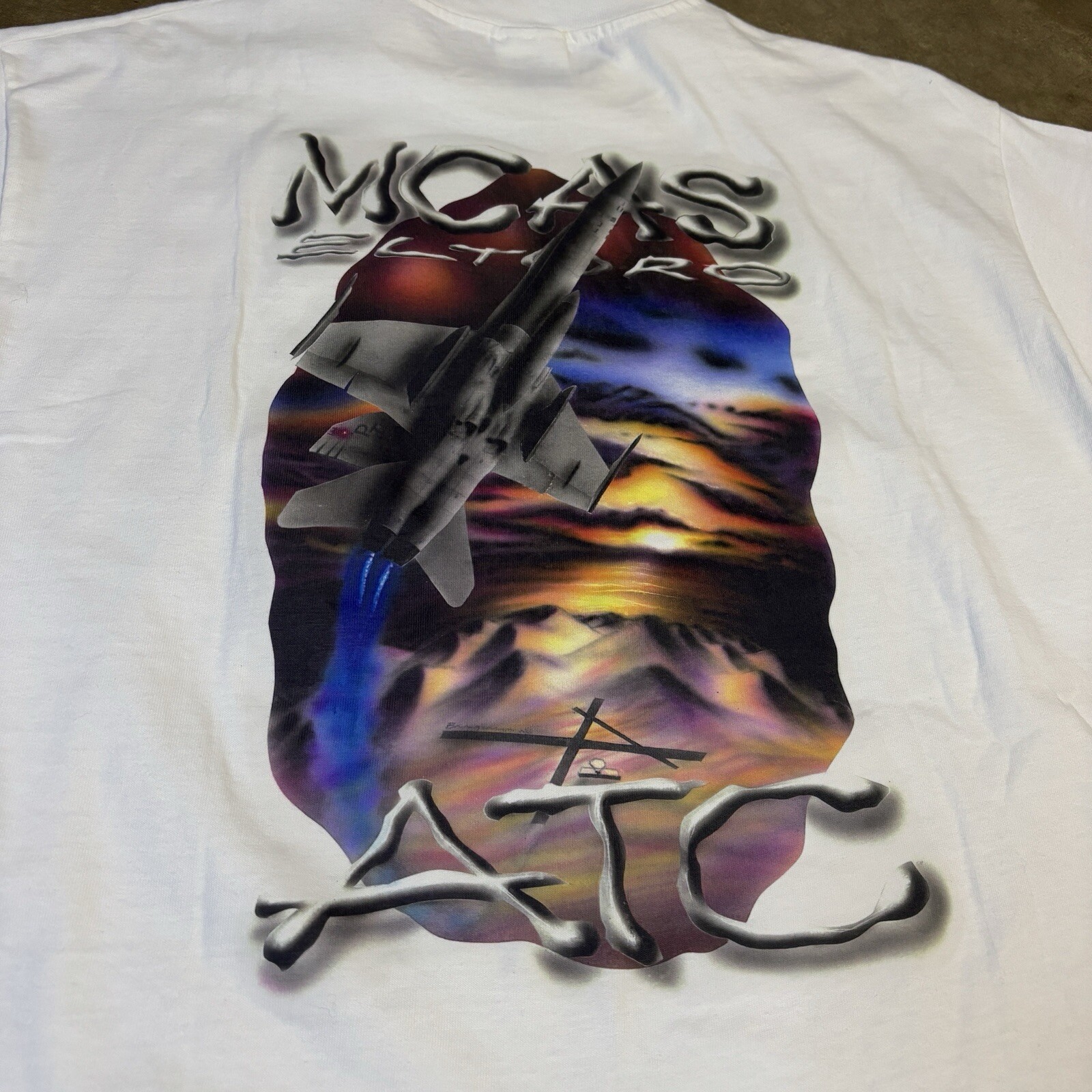 Vintage ATC Marine Corps Air Station El Toro Digital Print T Shirt Men’s Large
