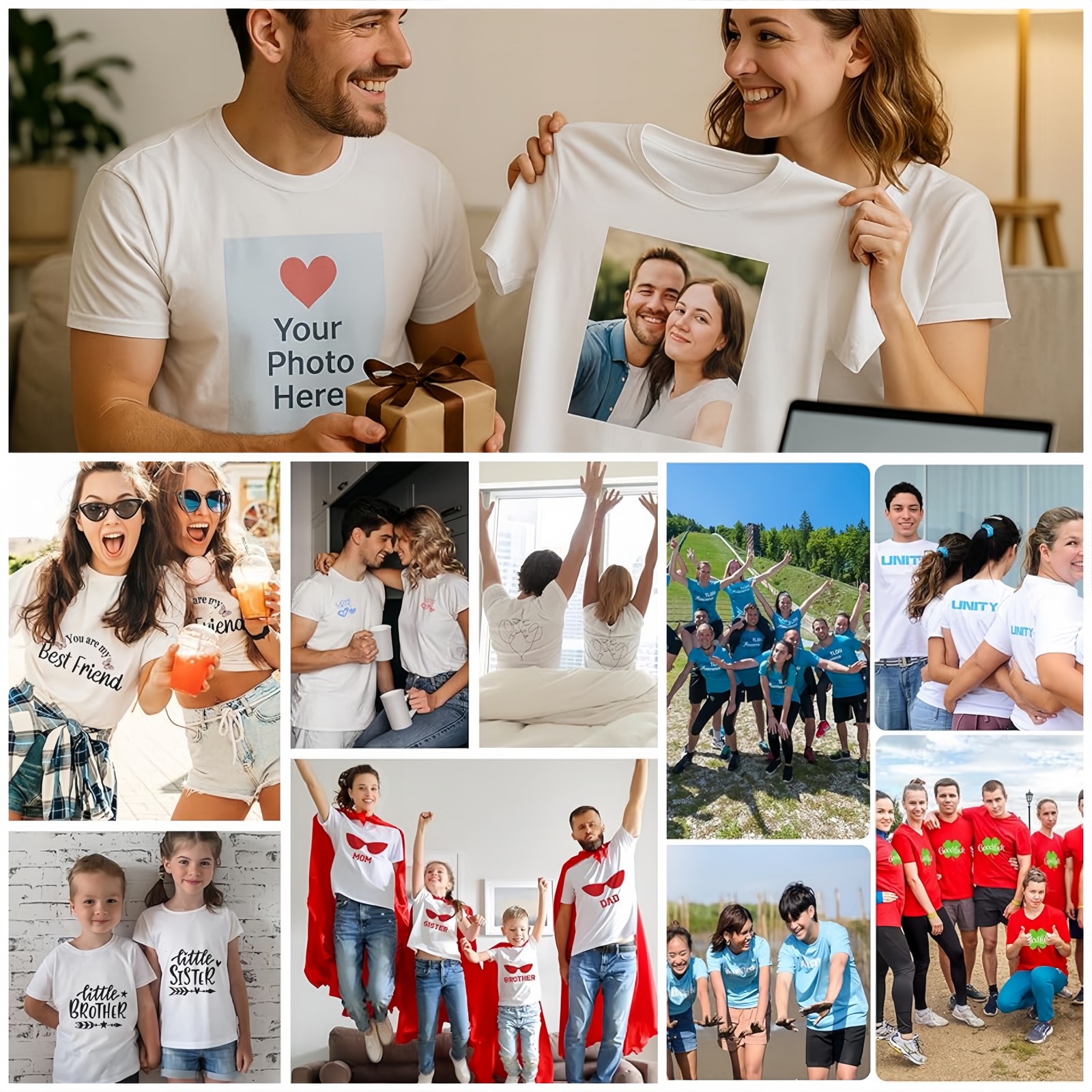Custom Event Organizer T‑Shirt,Company Logo Front & Back Print Holiday Team Wear