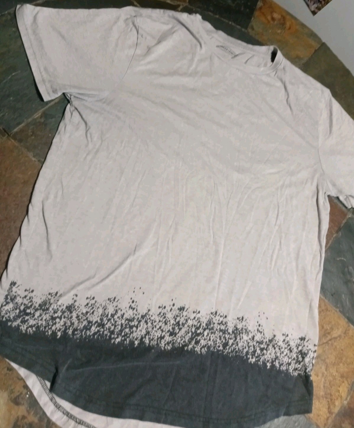 Carbon Grey T-Shirt Men Large Short Sleeve Longer Length Grunge Streetwear Y2K