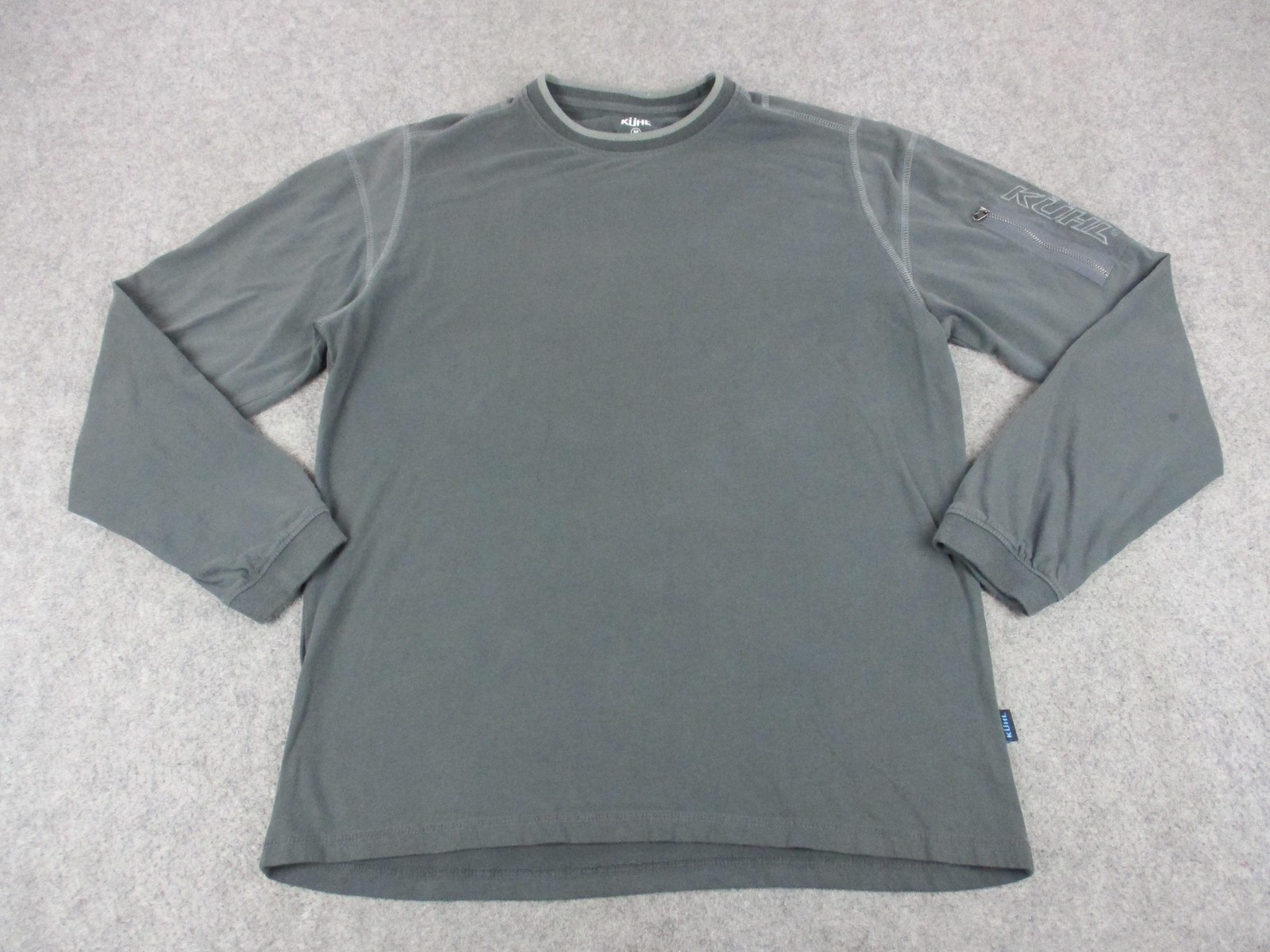 Kuhl Shirt Mens Medium Gray Kommando Wildfibre Long Sleeve Pocket Zipper Hiking