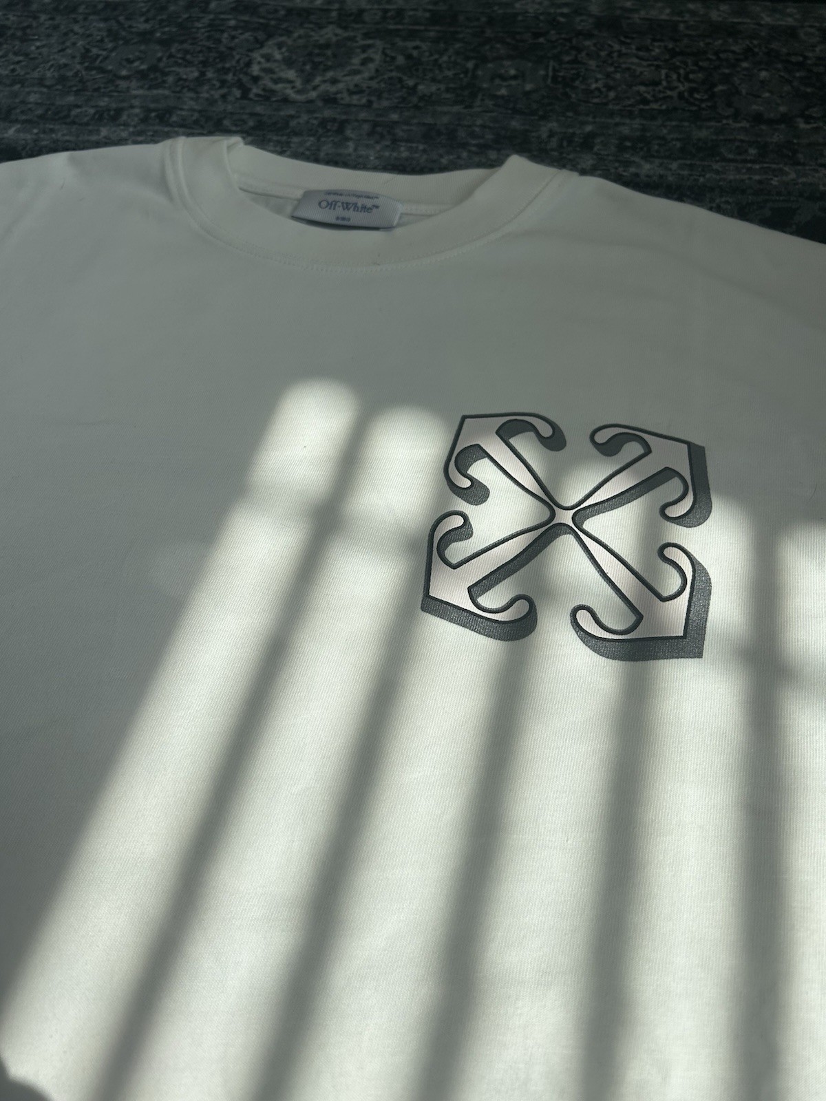 Off-White Men’s White Double-Sided Graphic Logo Tee M
